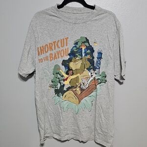Gray Graphic Disney T-Shirt with Tianas Bayou Cartoon Print Xl